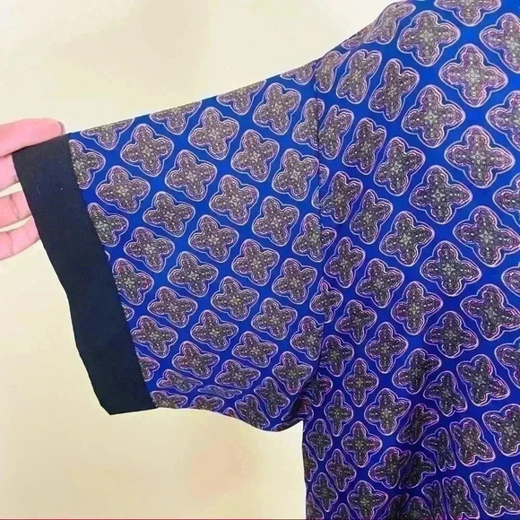 Sans Souci Purple Celtic Print Sheer Open-Front 3/4 Sleeve Kimono Cardigan XS - Picture 5 of 12